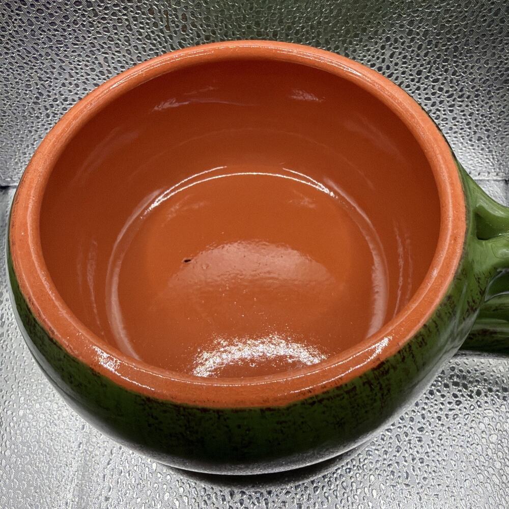 2 Italian De Silva Terracotta Ceramic Green Soup Casserole Bowls Serving Dishes - Picture 2 of 9